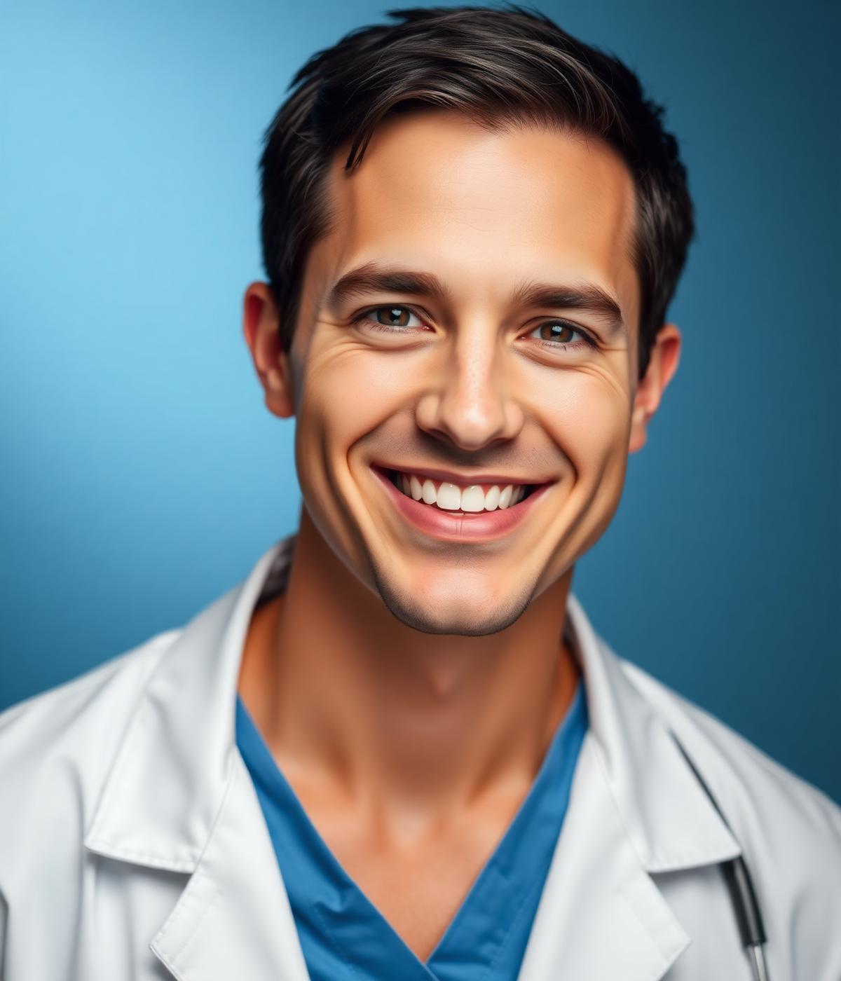 Portrait of Dr. Matthew Amann wearing a white dental coat