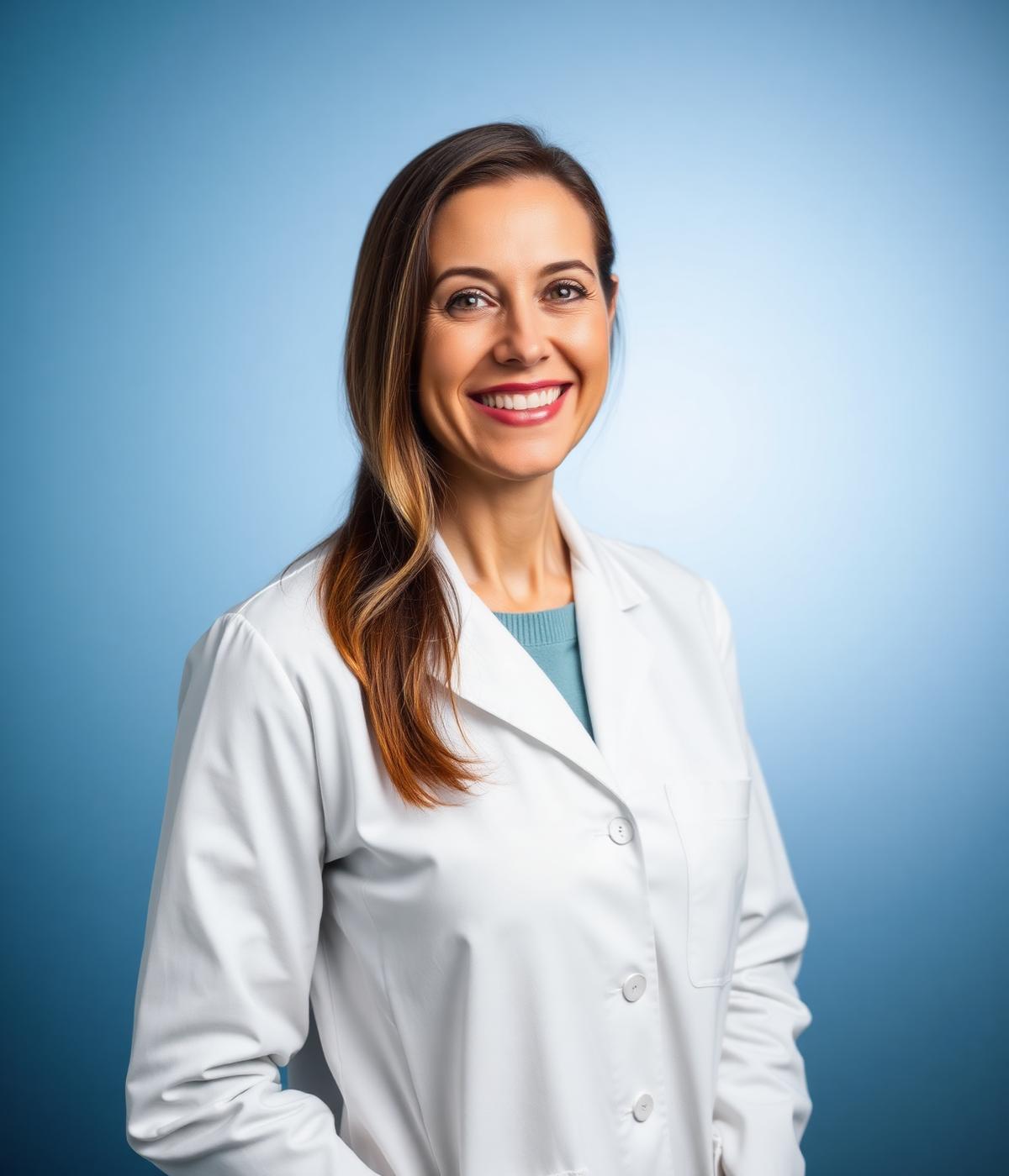 Portrait of Dr. Cynthia Thompson wearing a white dental coat